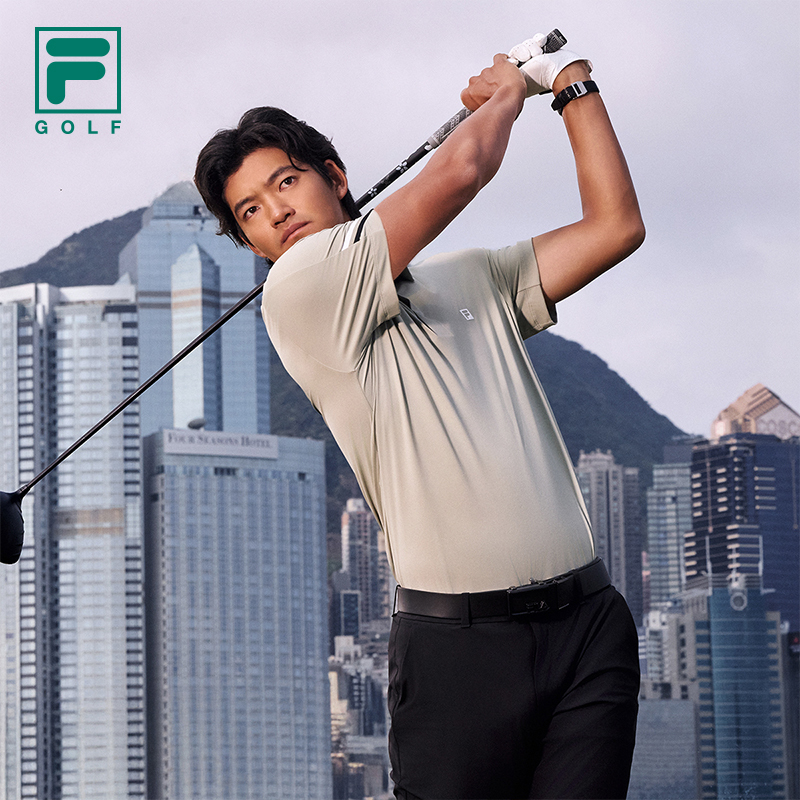 FILA CORE ATHLETICS GOLF ELITE GOLF CLUB Men Short Sleeve Polo (Black / Olive Green)