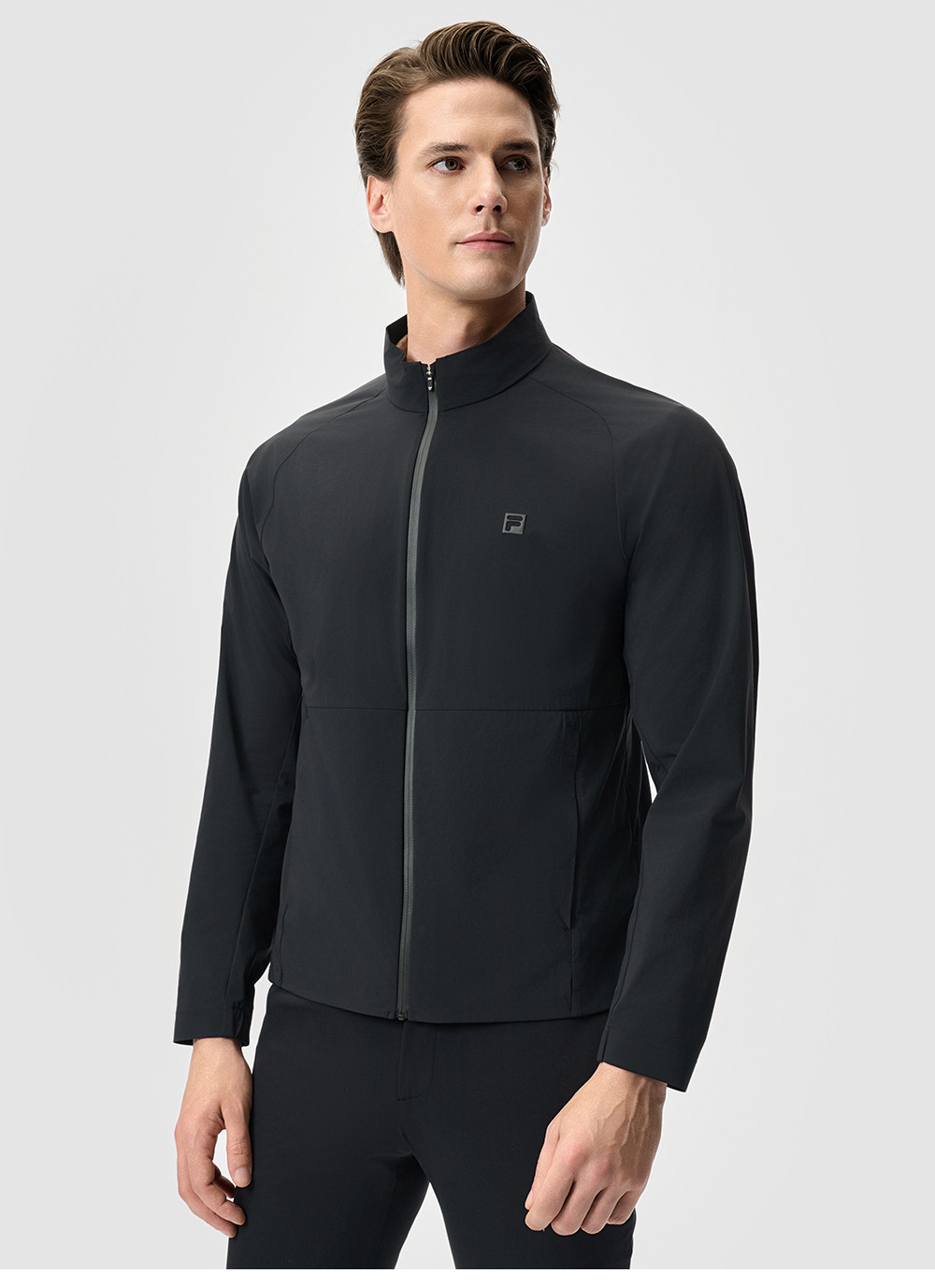 FILA CORE ATHLETICS GOLF STATELY FLORAL Men Woven Jacket (Black / Light Khaki)