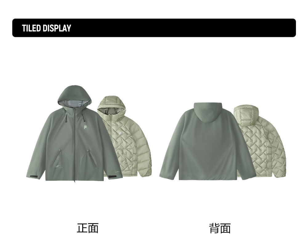 FILA FUSION INLINE URBAN TECH TECH-SPHERE URBANITY Men 2-piece Down Jacket (Green)