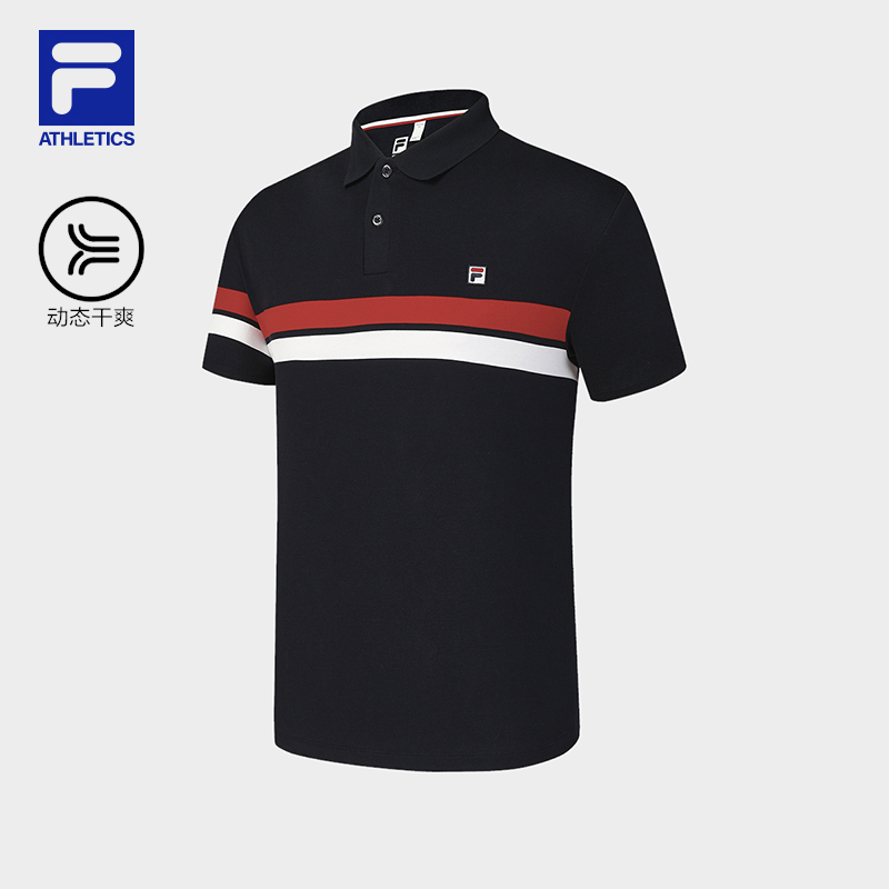 FILA CORE ATHLETICS TENNIS BOUNCY COURT Men Short Sleeve Polo (Navy / White)
