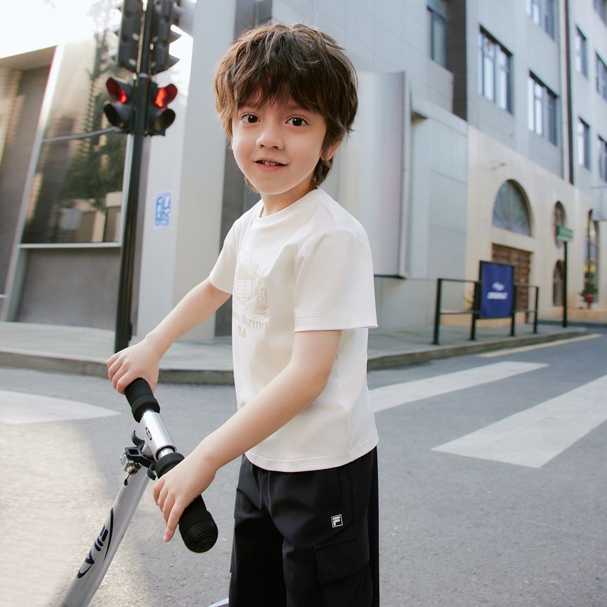 FILA KIDS WHITE LINE Boys Short Sleeves T-Shirt