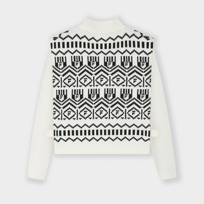 FILA CORE WHITE LINE EMERALD Women Knit Sweater in Ash