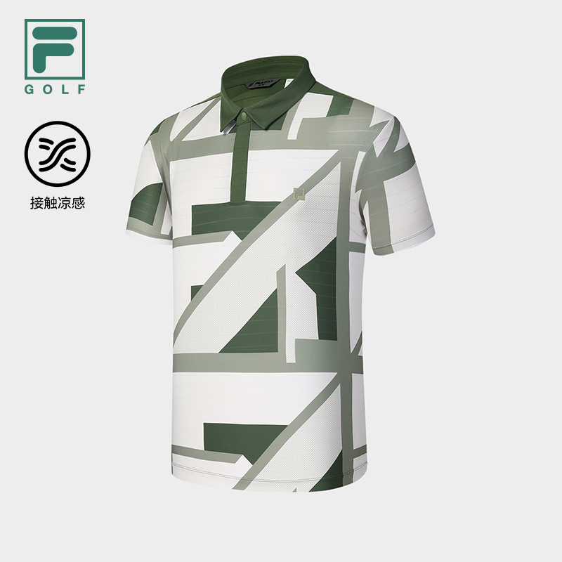 FILA CORE ATHLETICS GOLF ELITE GOLF CLUB Men Short Sleeve Polo (Full Print)