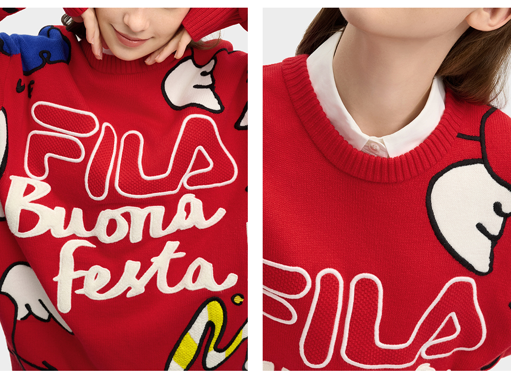 FILA CORE LIFESTYLE ORIGINALE FILA SOPHEY Women Knit Sweater (Red)