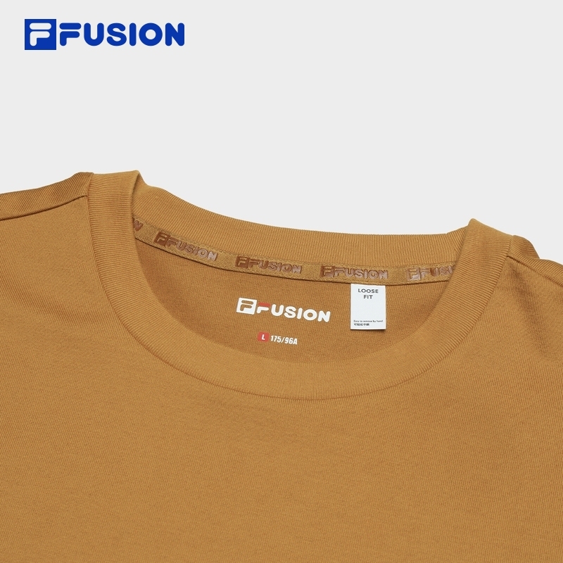 FILA FUSION BASKETBALL INLINE UNIFORM Men's Short Sleeve T-shirt (White / Brown - Cotton)