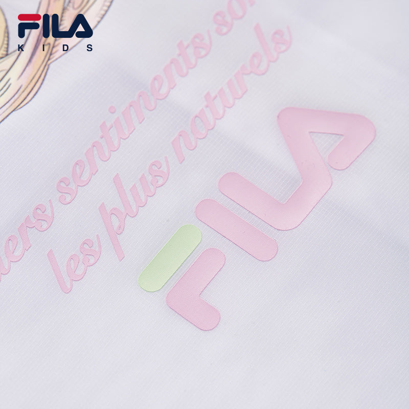 FILA KIDS WHITE LINE x RMN Girls Sun Protection Jacket with Hood in White