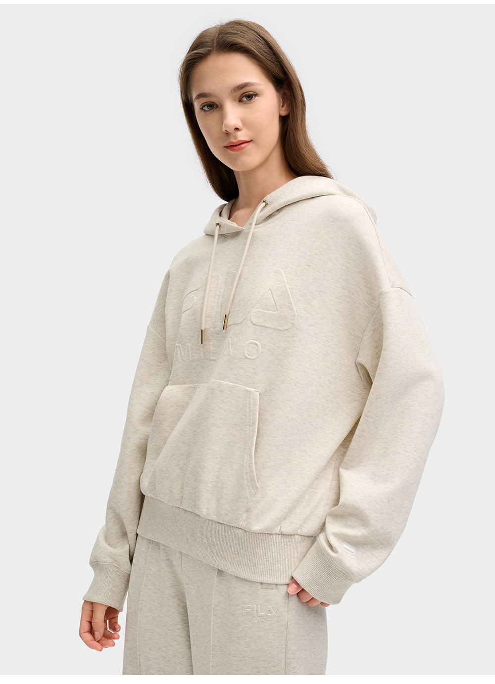FILA CORE LIFESTYLE MILANO MILANESE SUNSET Women Hoodie (Brown / Light Khaki)