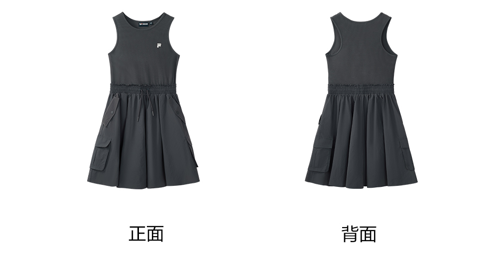 FILA FUSION INLINE CATEGORY CLUB - DRESSES Women Dress (Grey / Matcha Khaki)