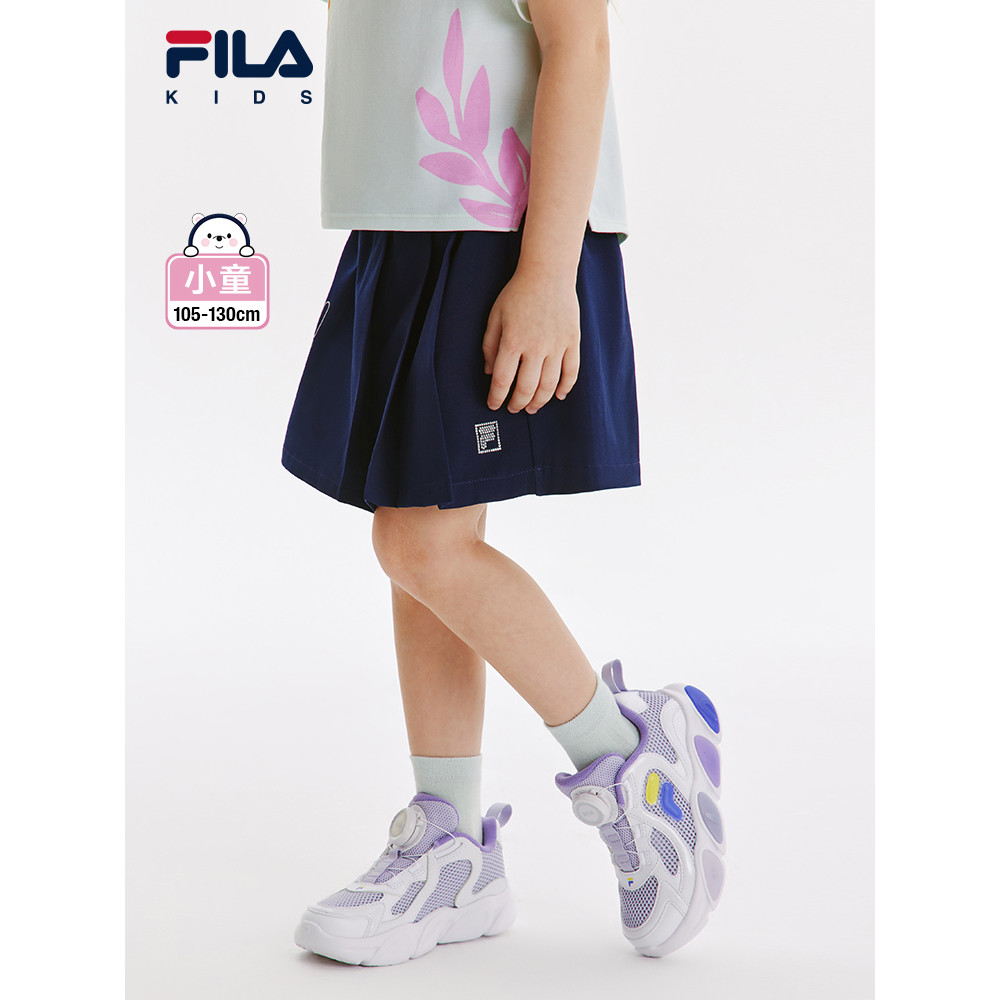 (105-130cm) FILA Kids breathable short skirt girls' pants skirt woven skirt in Dark Blue
