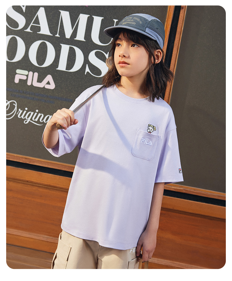 (130 - 170cm) FILA KIDS x OSAMU GOODS Unisex Short Sleeve T-Shirt