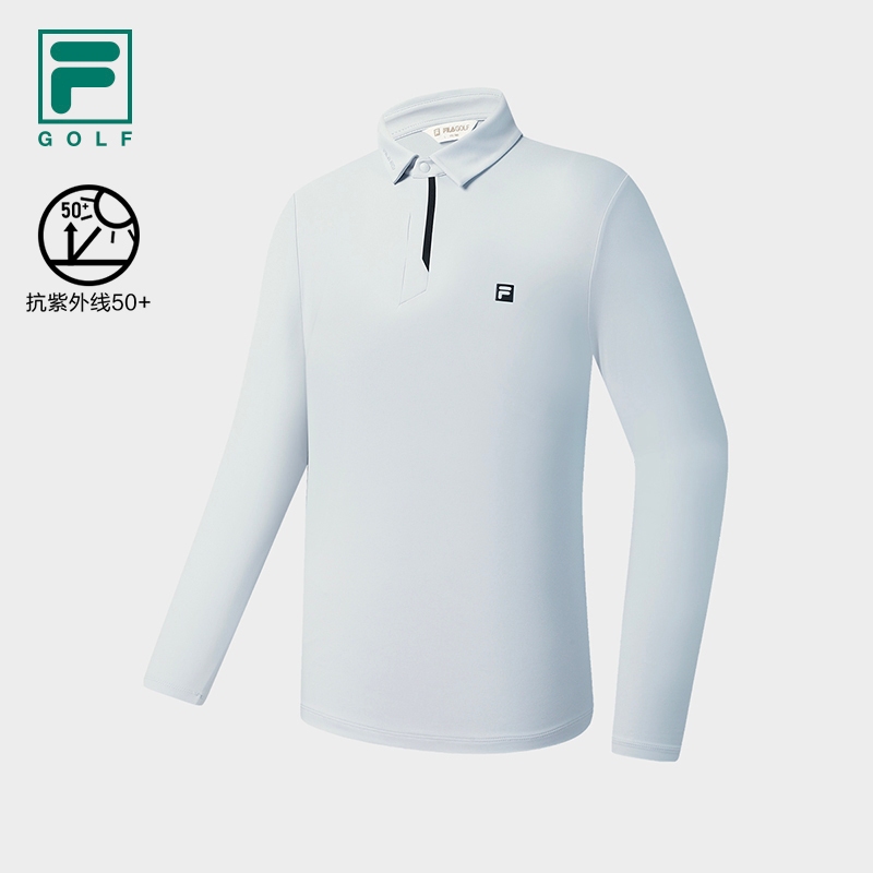 FILA CORE GOLF Men Sunscreen Sunscreen Long Sleeve Polo(Light Blue