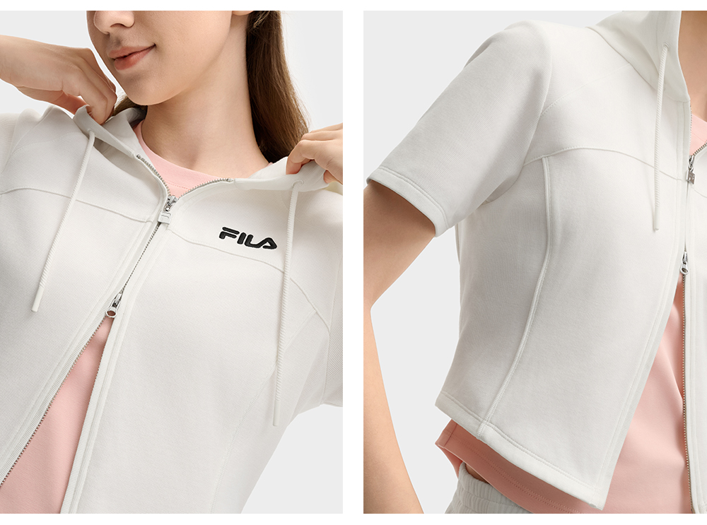 FILA CORE LIFESTYLE ORIGINALE SUMMER QUEST Women Knitted Short Sleeve Top (Black / White)