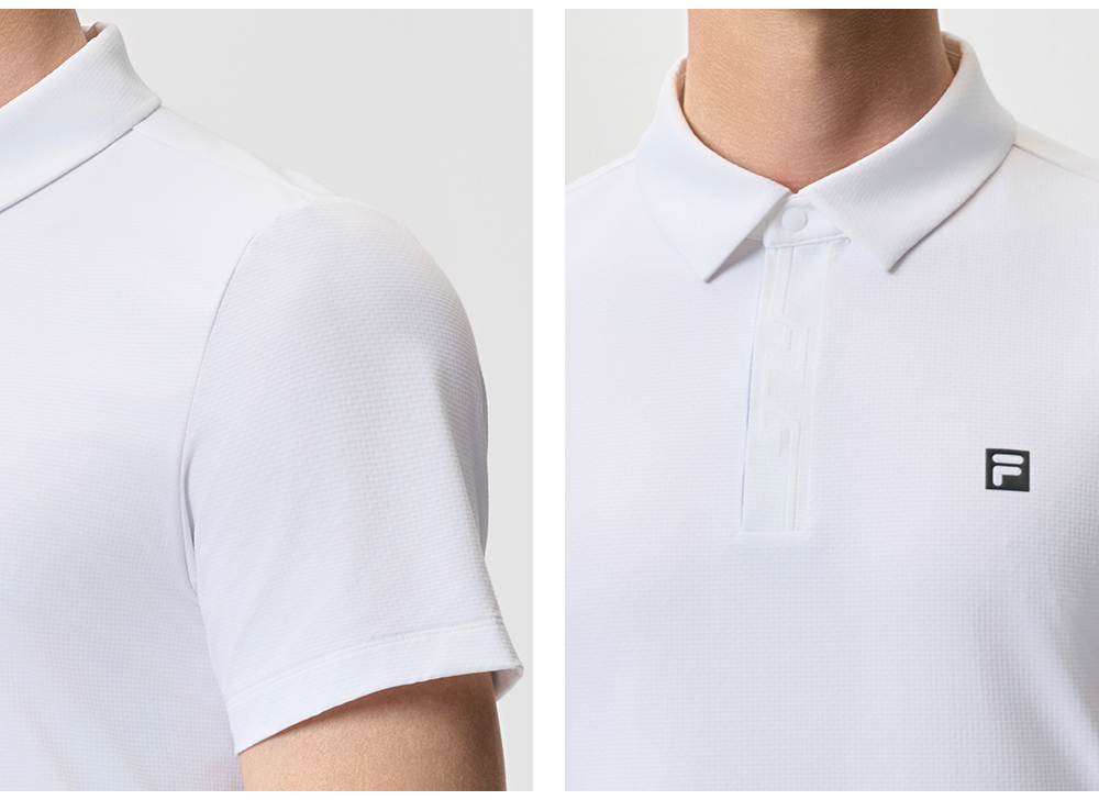 FILA CORE ATHLETICS GOLF STATELY FLORAL Men Polo T-shirt (Black / Light Khaki / White)