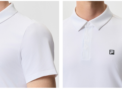 FILA CORE ATHLETICS GOLF STATELY FLORAL Men Polo T-shirt (Black / Light Khaki / White)
