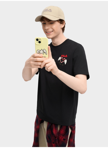 FILA CORE LIFESTYLE ORIGINALE FILA SOPHEY Unisex Short Sleeves T-Shirt (Black / Red / White) - Unisex