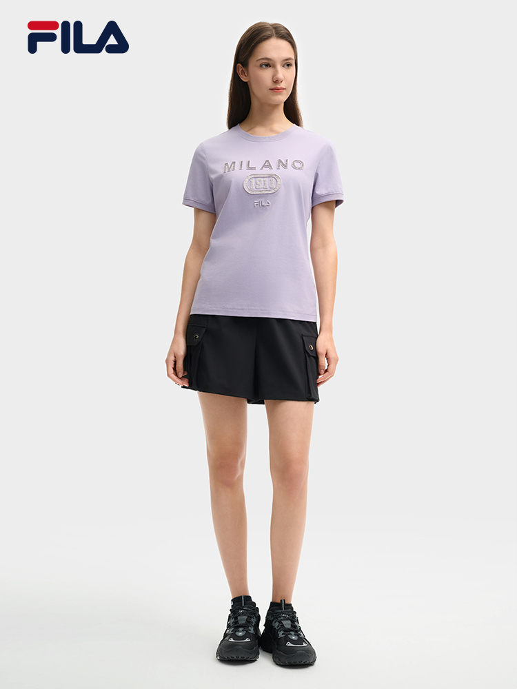 FILA CORE LIFESTYLE MILANO LUXURY CAFFE / FLAT WHITE Women Woven Shorts (Black)
