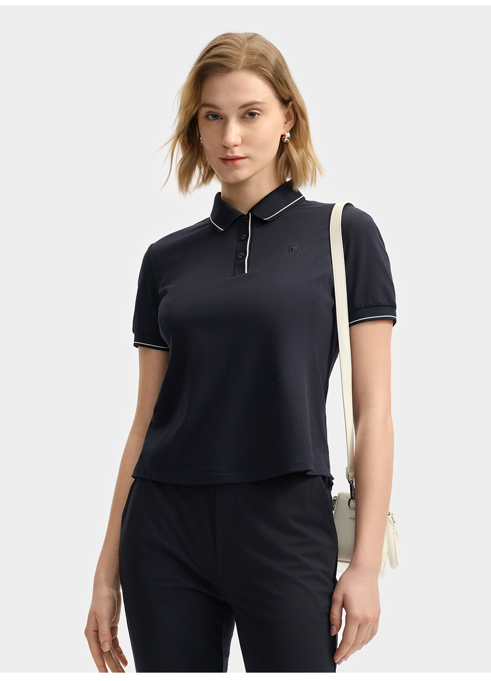FILA CORE LIFESTYLE WHITE SPORTY & LUXURIOUS Women Polo T-shirt (Navy / Pink / White)