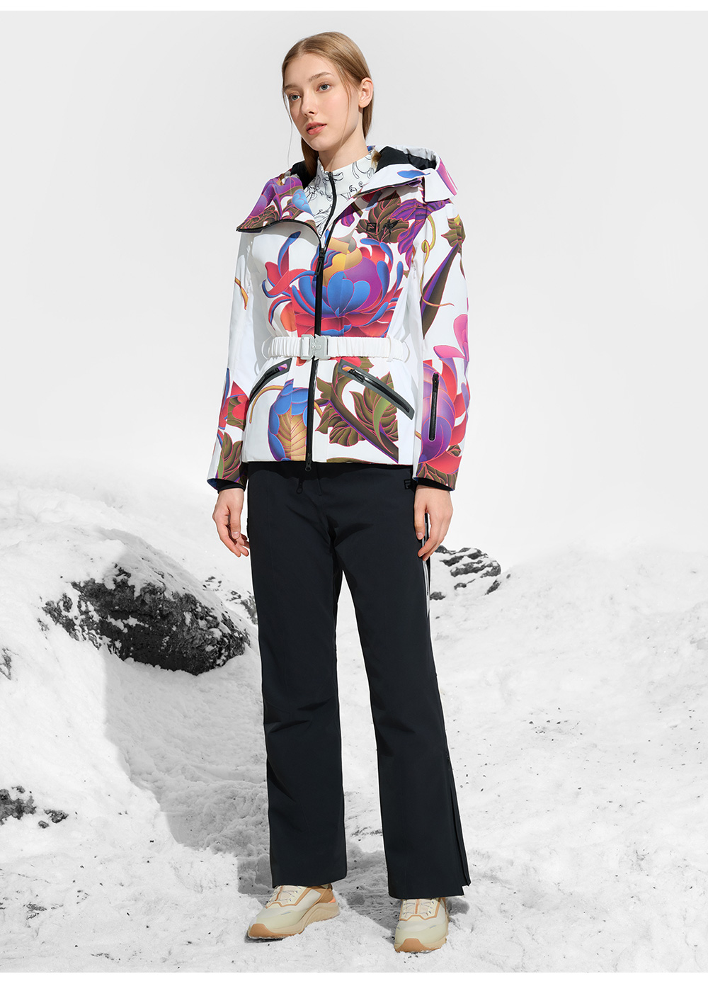 FILA CORE ATHLETICS SKI FILA X JAMES JEAN Women Mid Length Down Jacket (Full Print)
