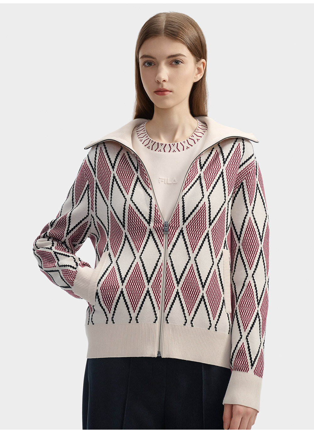 FILA CORE LIFESTYLE WHITE ORTISEI Women Jacket (Beige)