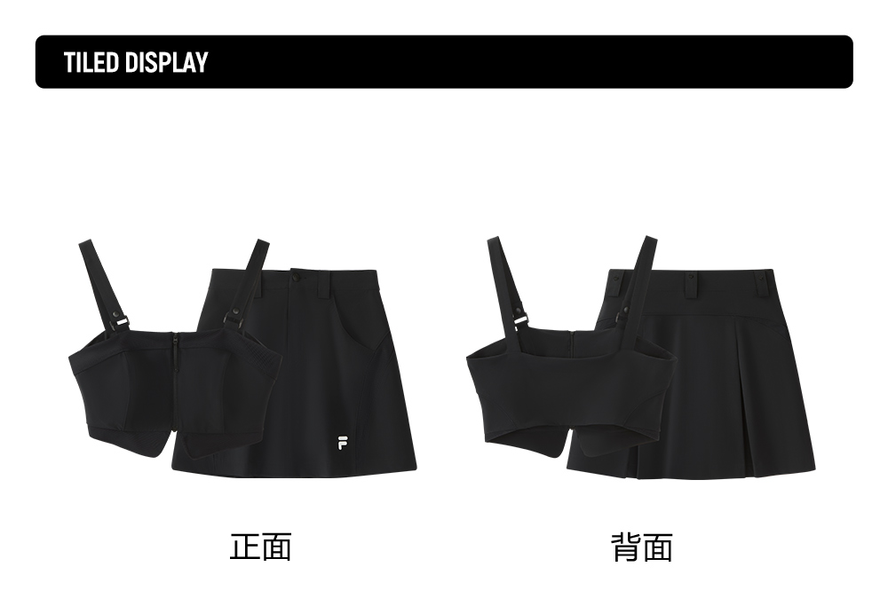 FILA FUSION INLINE URBAN TECH CITY PADDLERS - KAYAK FISHING Women 3 Piece Set (Top + Skirt (Include Inner Shorts)) (Black)