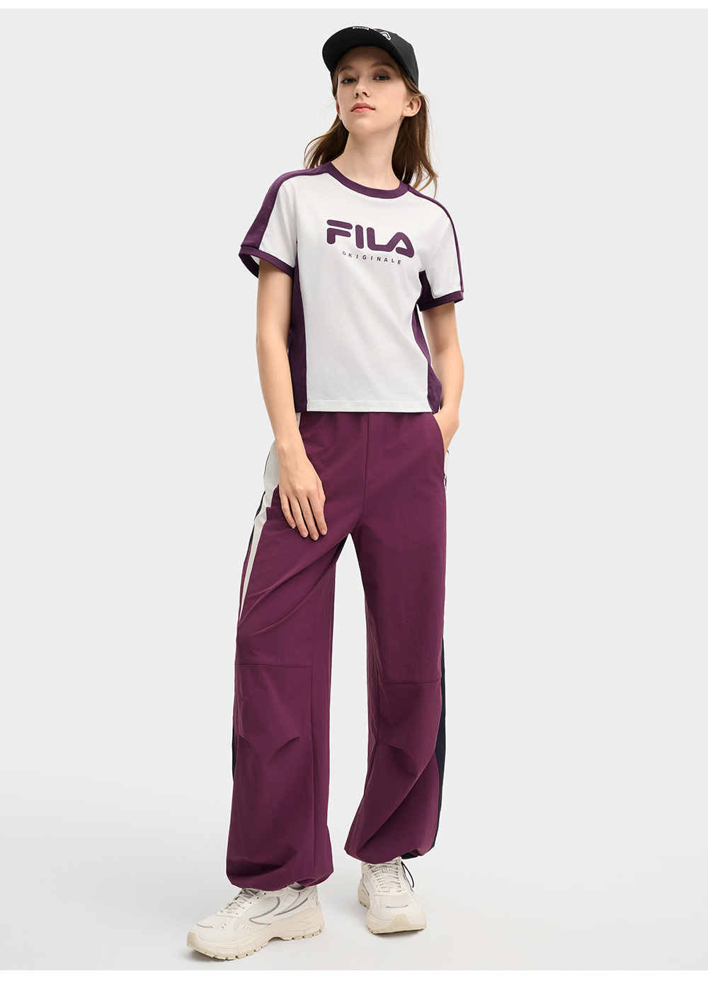 FILA CORE LIFESTYLE ORIGINALE VANGUARD EXPLORATION Women Short Sleeves T-Shirt (Purple / White)