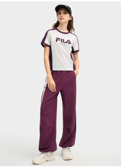FILA CORE LIFESTYLE ORIGINALE VANGUARD EXPLORATION Women Short Sleeves T-Shirt (Purple / White)