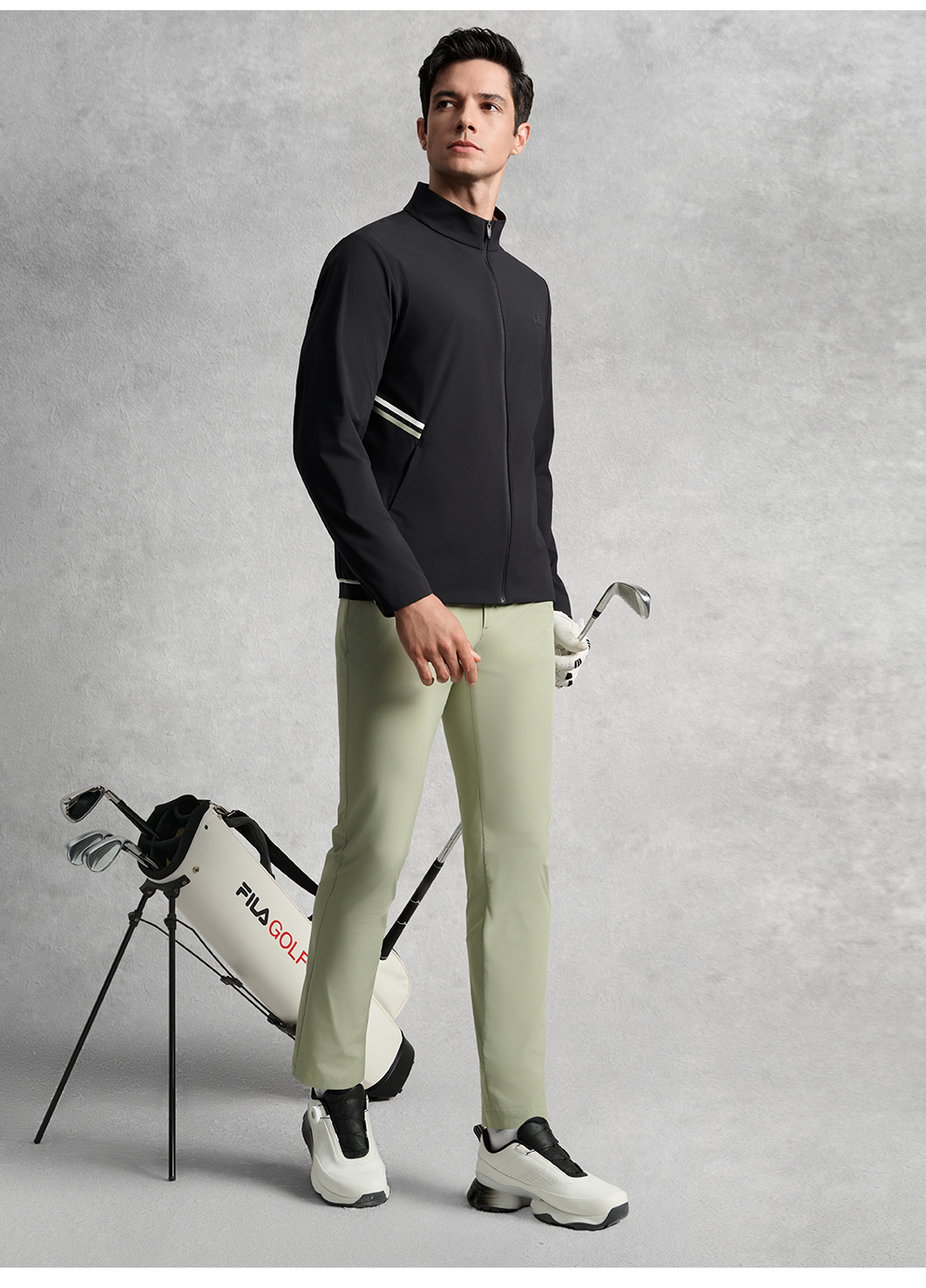 FILA CORE ATHLETICS GOLF ELITE GOLF CLUB Men Woven Top (Black)
