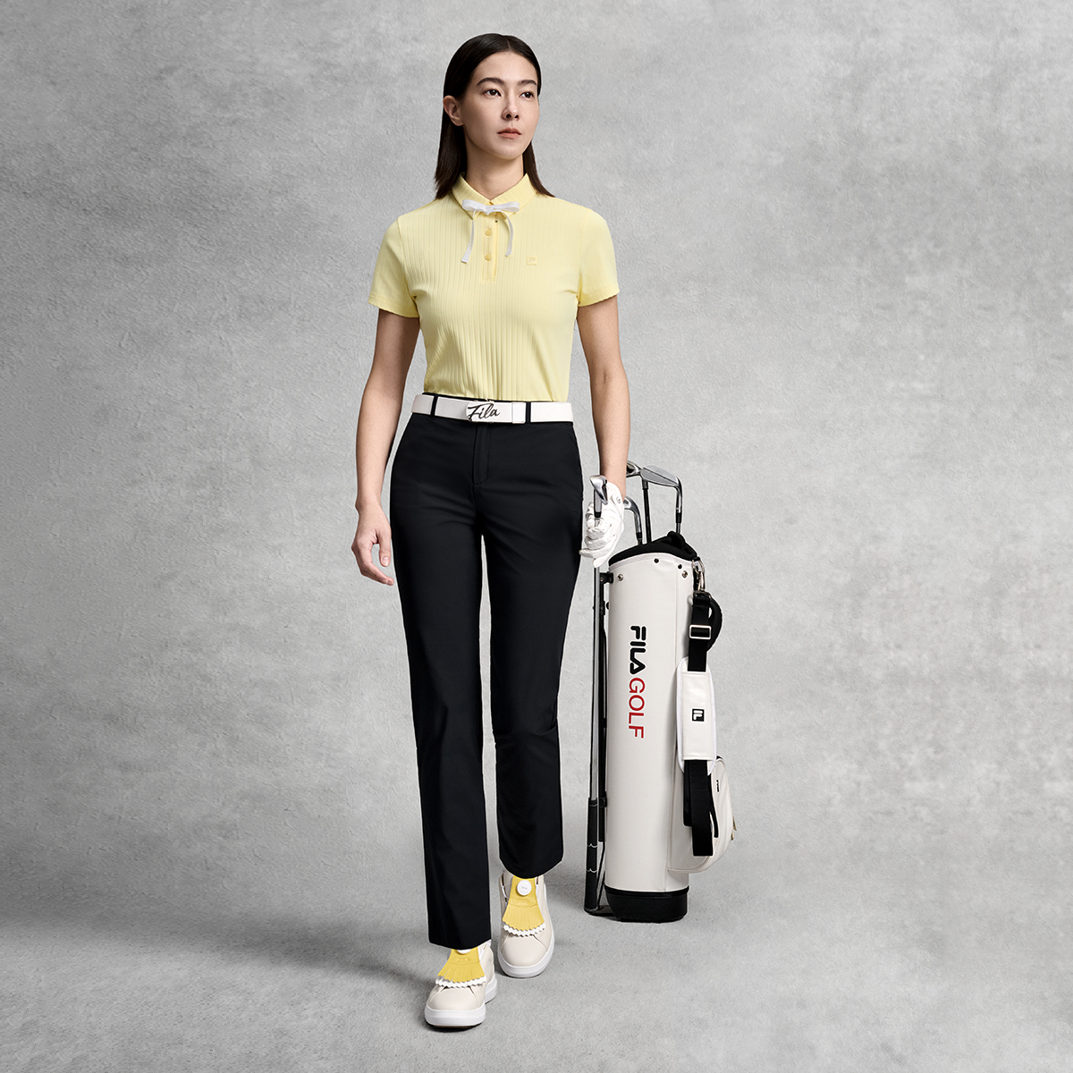 FILA WOMEN'S GOLF Knitted Short Sleeve Polo Shirt