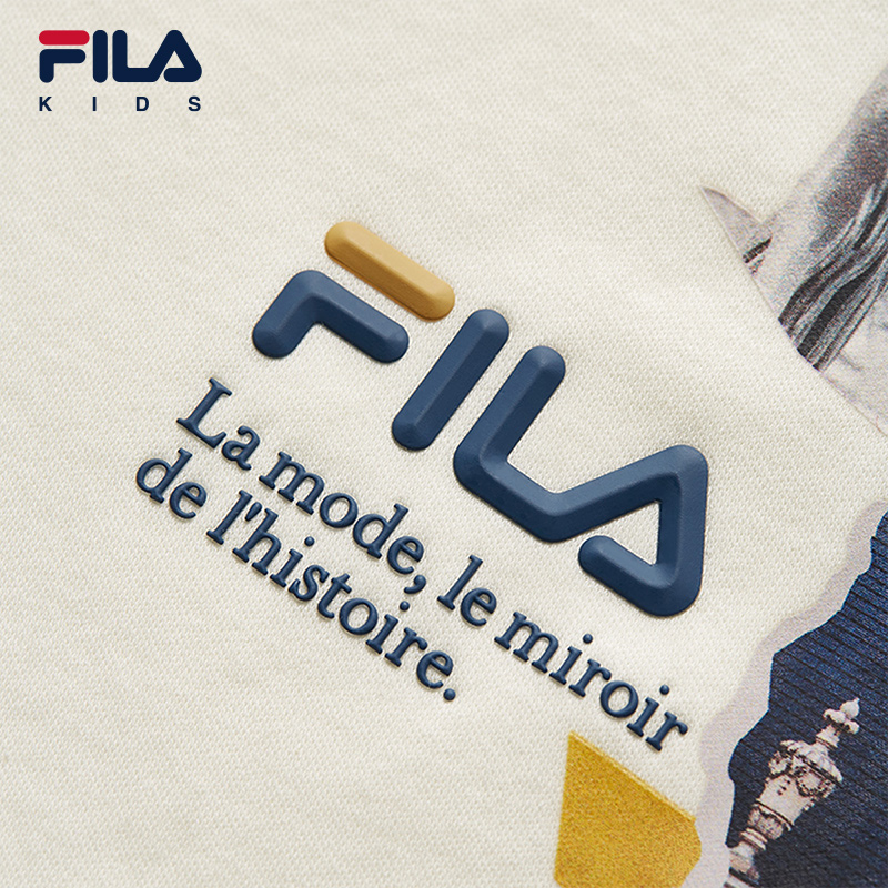 FILA KIDS WHITE LINE x RMN Boys' Printed Short Sleeve T-Shirts (Multi-Colors and Designs Available - White/Yellow/Blue)