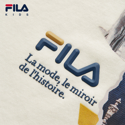 FILA KIDS WHITE LINE x RMN Boys' Printed Short Sleeve T-Shirts (Multi-Colors and Designs Available - White/Yellow/Blue)