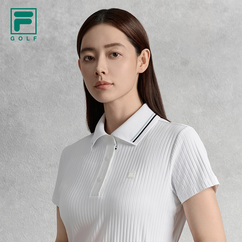 FILA CORE ATHLETICS GOLF ELITE GOLF CLUB Women Short Sleeve Polo (Black / Light Blue / White)