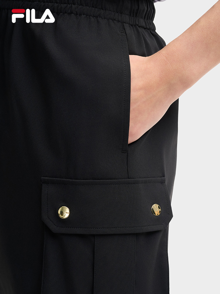 FILA CORE LIFESTYLE MILANO LUXURY CAFFE / FLAT WHITE Women Woven Shorts (Black)