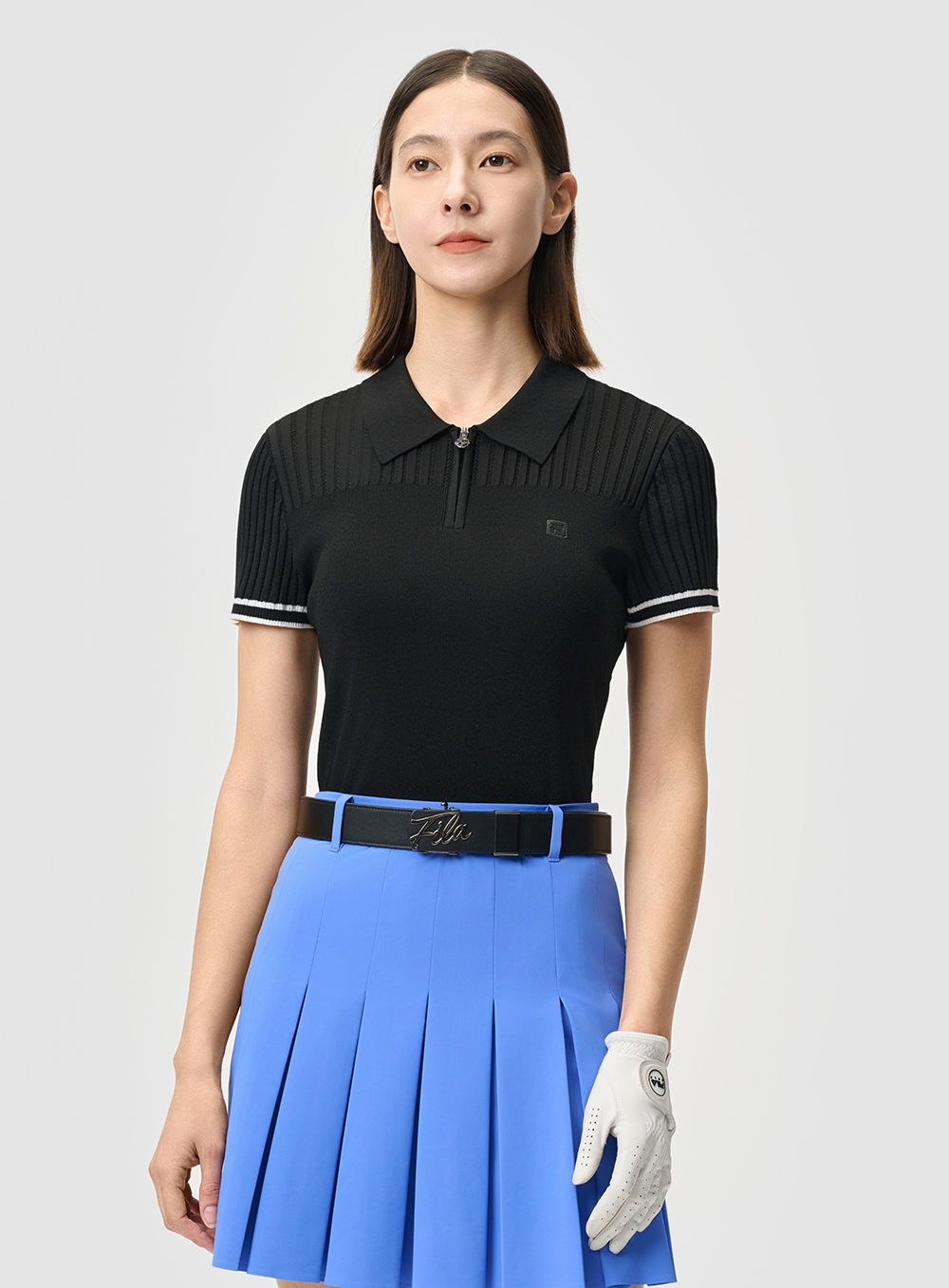 FILA CORE ATHLETICS GOLF Women Knit Sweater (Black / White)