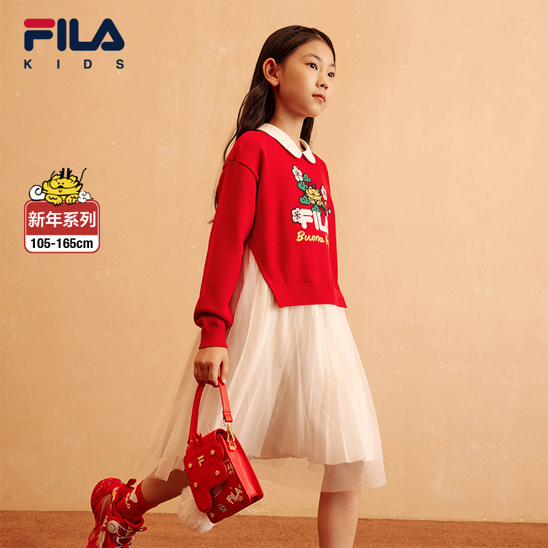 [ CNY Collection ] FILA KIDS ORIGINALE Chinese New Year Girl's Dress in Red