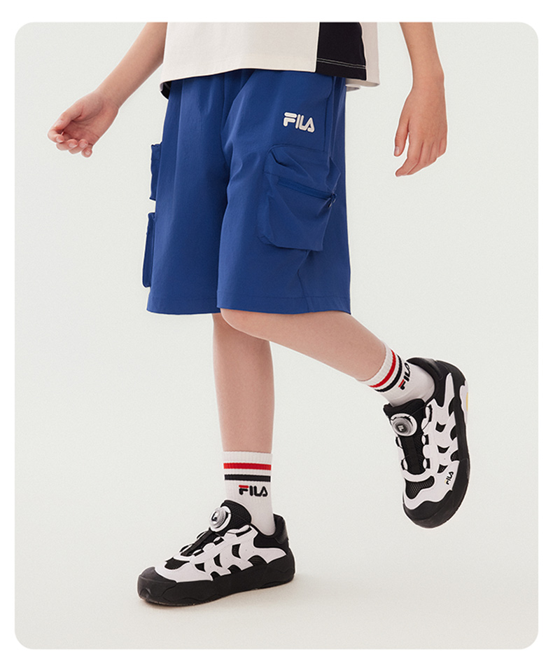 (130-170cm) FILA KIDS ORIGINALE Boy's Knit 5 Inch Pants in Navy / Blue