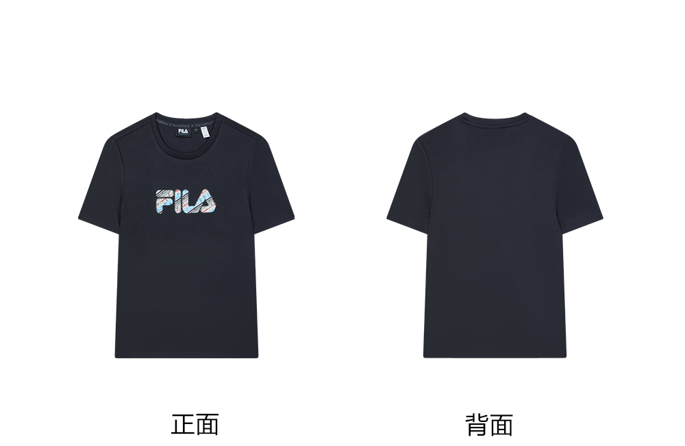 FILA CORE LIFESTYLE FILA EMERALD Women Short Sleeve T-shirt (Light Blue / Navy / White)