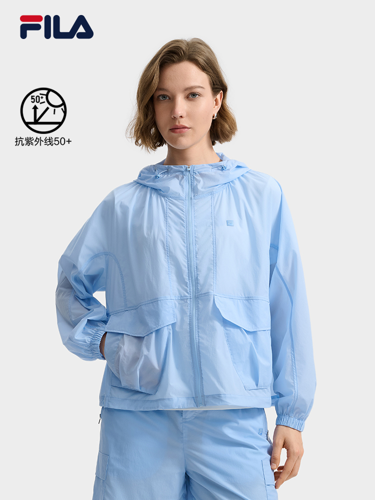 FILA CORE LIFESTYLE WHITE LINE ESCAPE THE CITY Women Sun-proof Jacket (Light Blue)