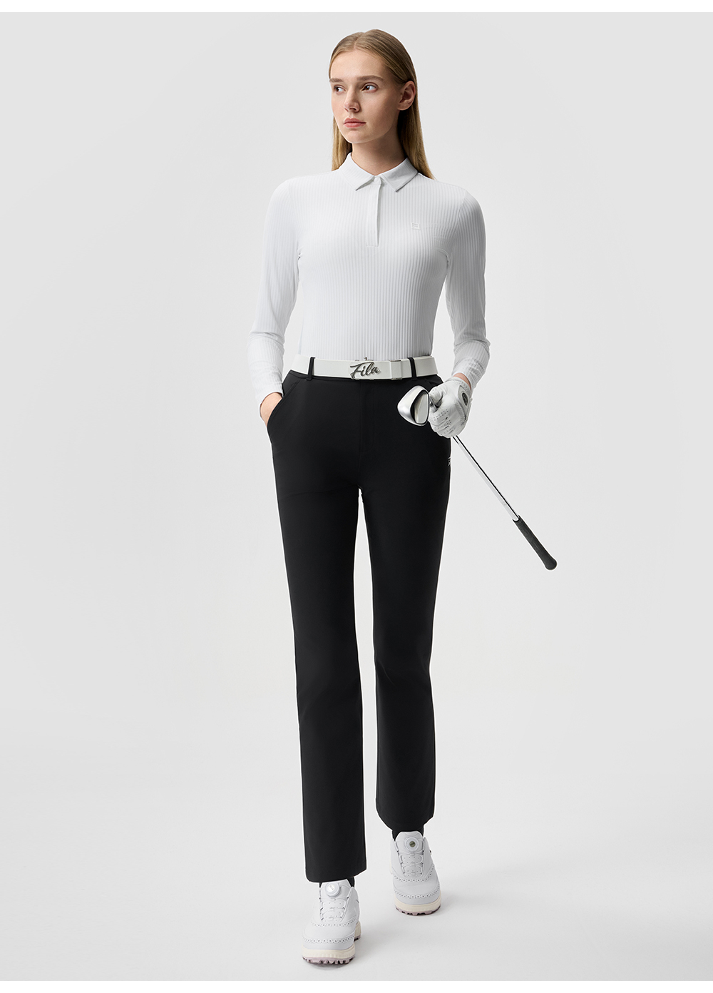 FILA CORE ATHLETICS GOLF MODERN FUSHION Women Long Sleeve Polo (White)