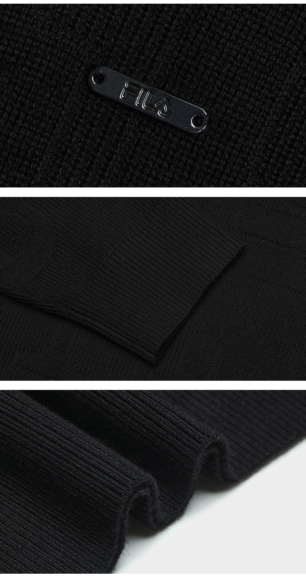 FILA CORE LIFESTYLE BLUE QUADRILATERO AESTHETICS Men Knit Sweater (Black)