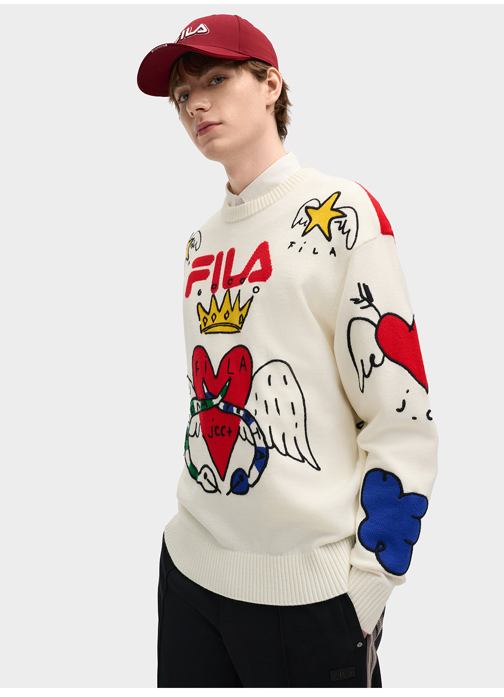 FILA CORE LIFESTYLE ORIGINALE FILA SOPHEY Women Knit Sweater (White)