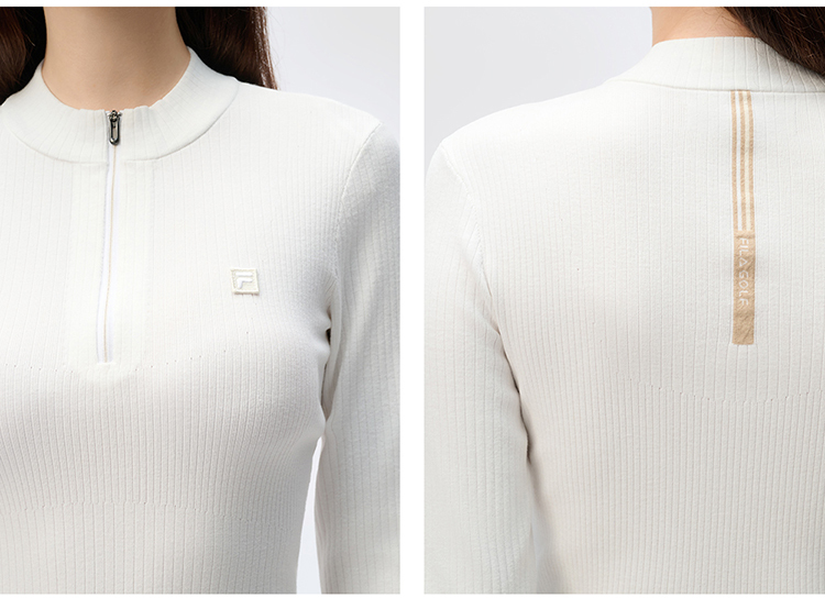 FILA CORE ATHLETICS GOLF SLOPS TO FIELD Women Knit Sweater (White)