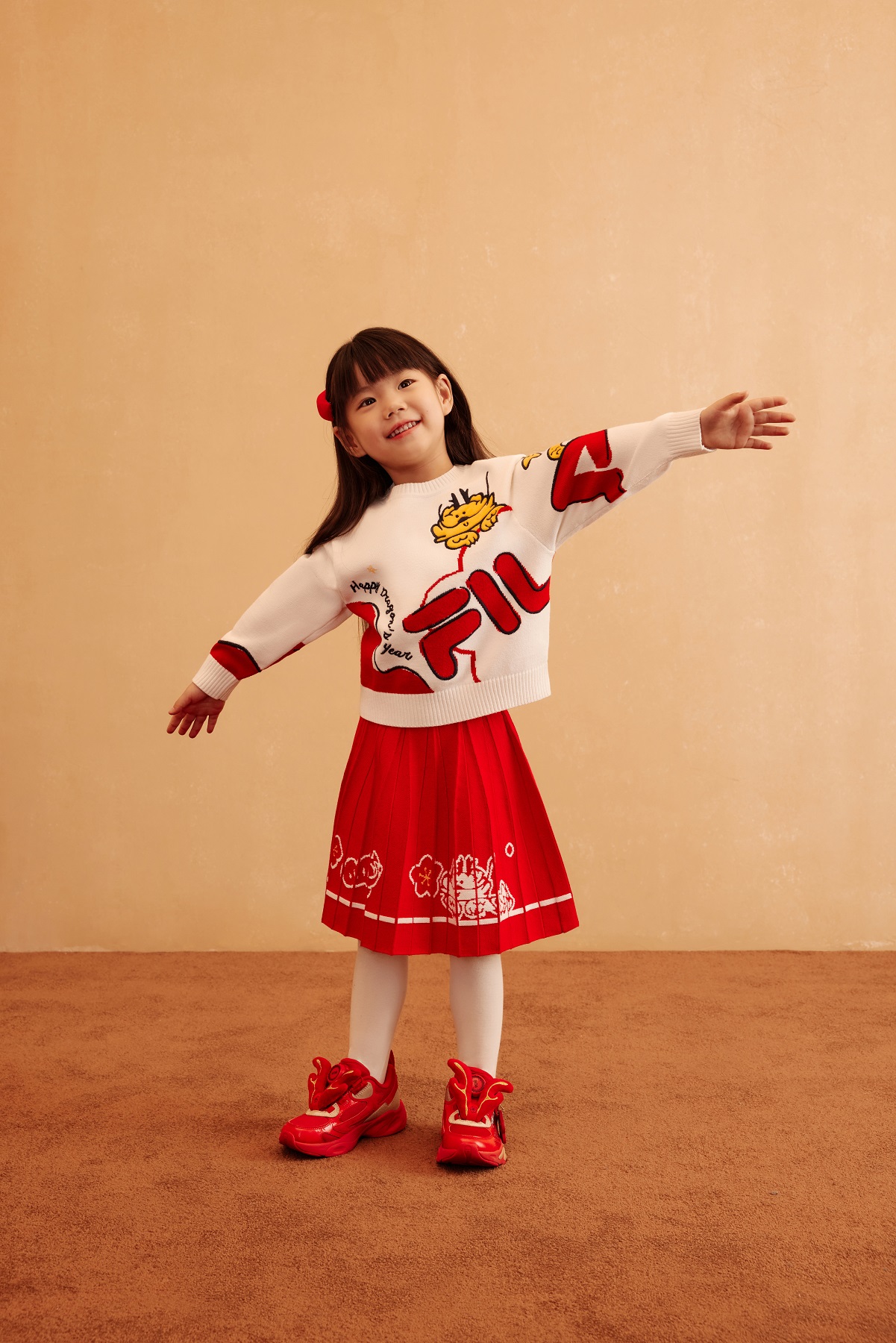 [ CNY Collection ] FILA KIDS ORIGINALE Chinese New Year Girl's Skirt in Red