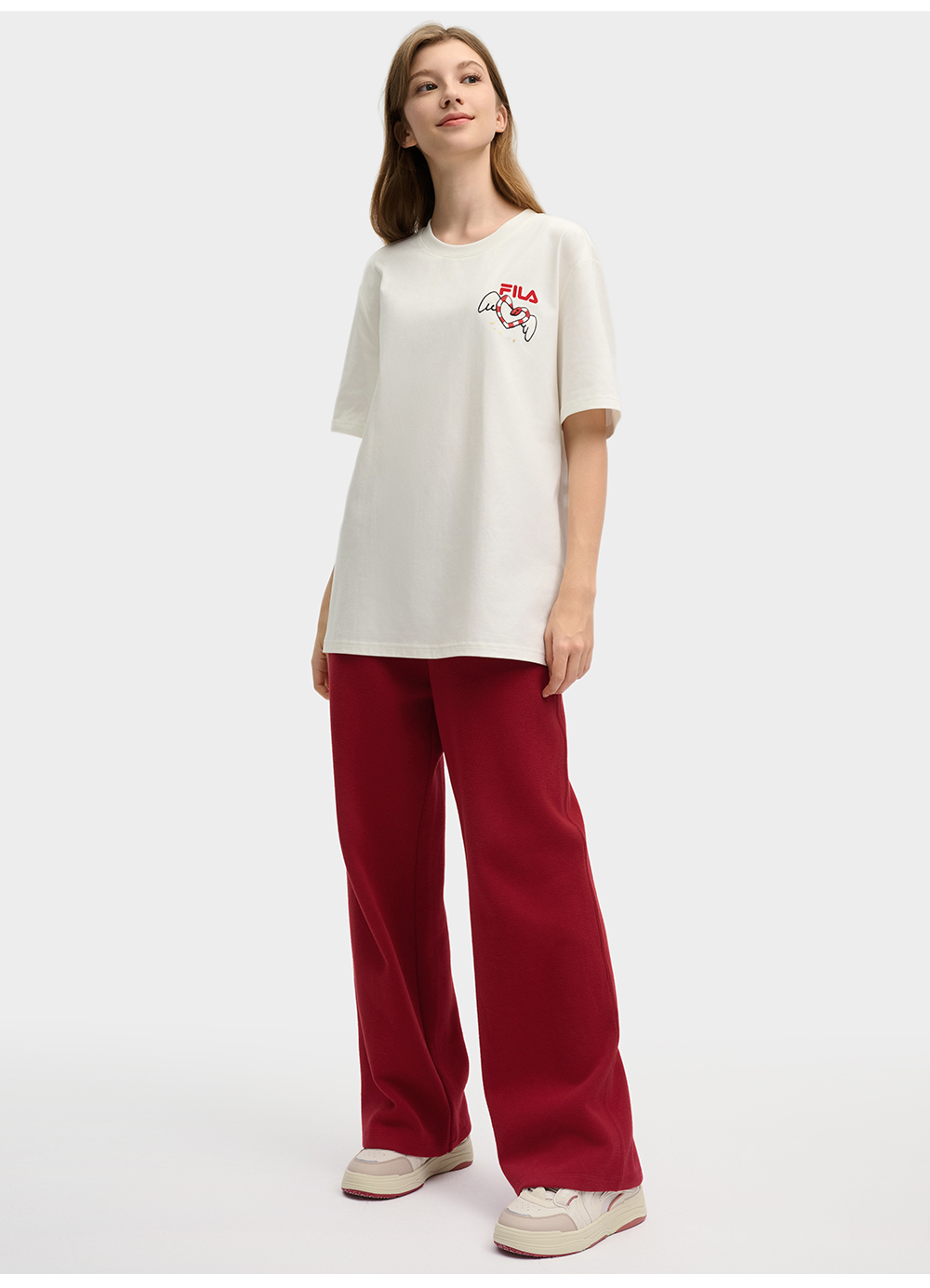 FILA CORE LIFESTYLE ORIGINALE FILA SOPHEY Unisex Short Sleeves T-Shirt (Black / Red / White) - Unisex