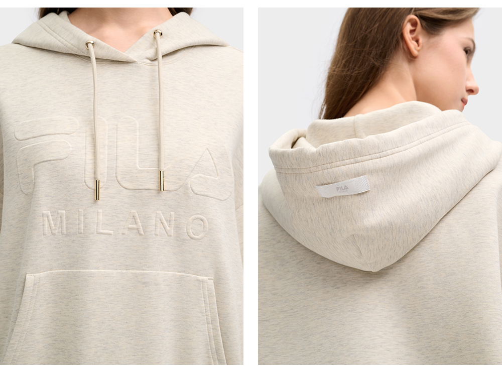 FILA CORE LIFESTYLE MILANO MILANESE SUNSET Women Hoodie (Brown / Light Khaki)
