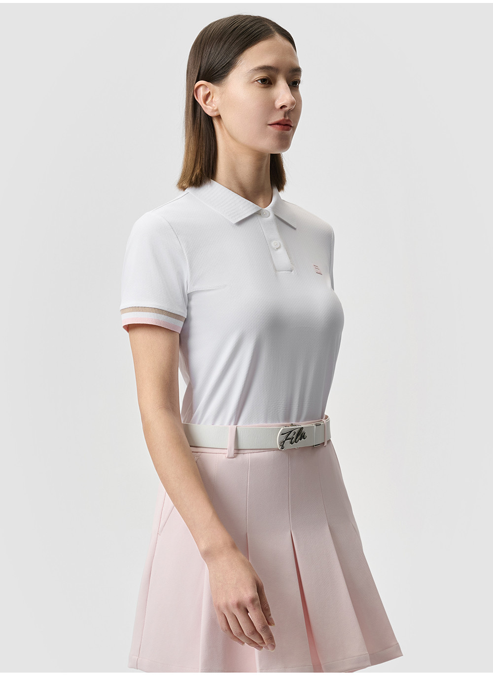 FILA CORE ATHLETICS GOLF STATELY FLORAL Women Polo T-shirt (Black / White)