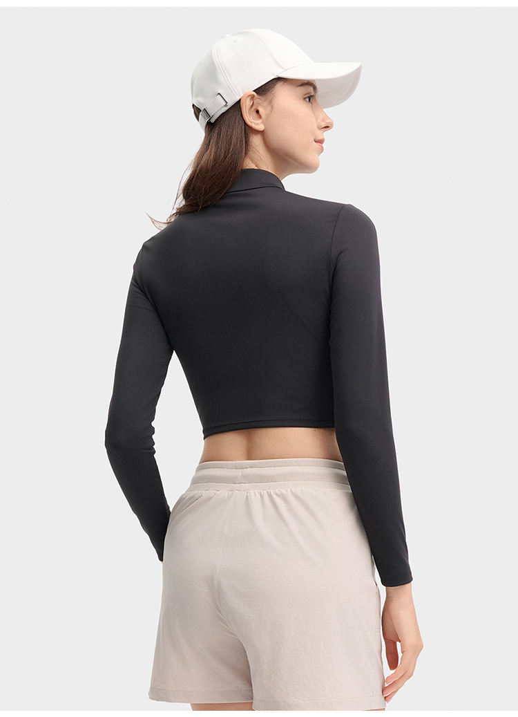 FILA CORE LIFESTYLE MILANO Women Long Sleeve Crop Top (Black)