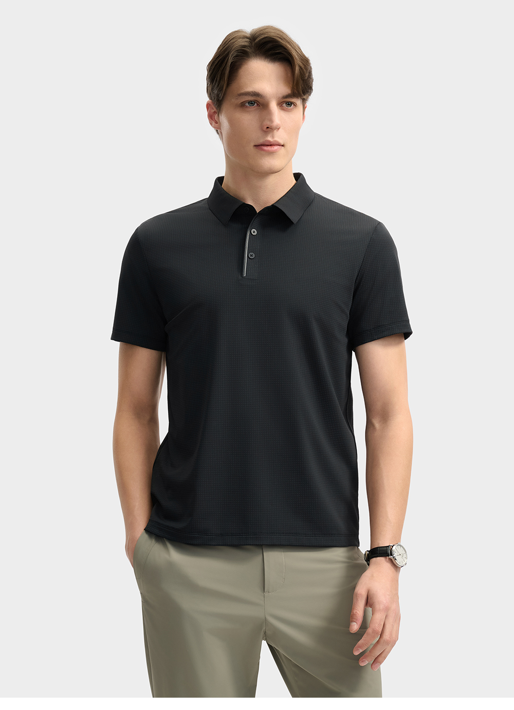 FILA CORE LIFESTYLE BLUE SPORTY & LUXURIOUS MAXI YACHT, PORTO CERVO Men Polo T-shirt (Black / Navy)