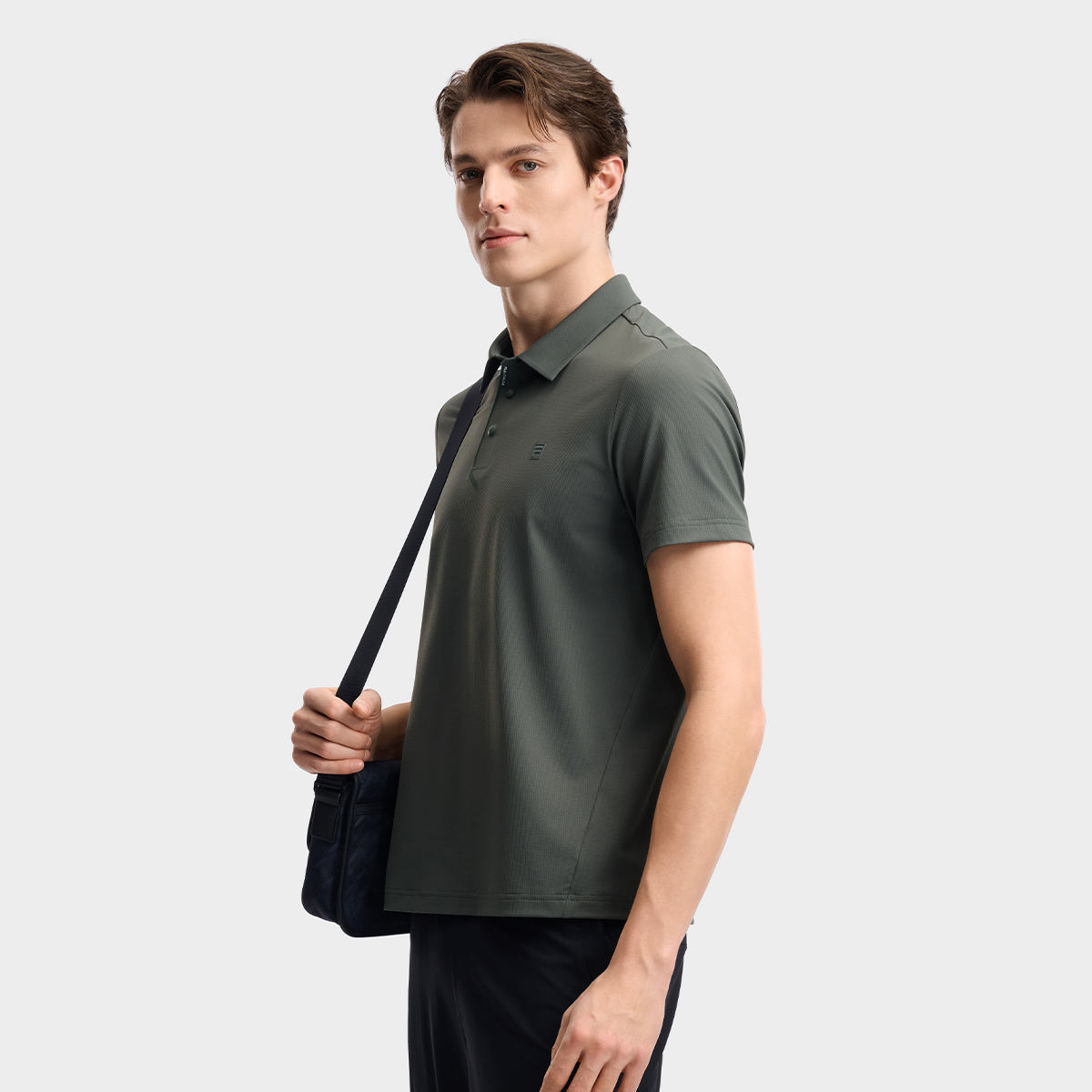 FILA MEN'S WHITE Knitted Short Sleeve Polo Shirt