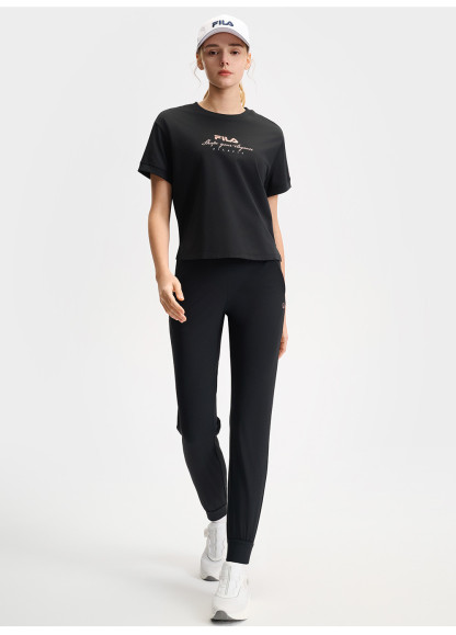 FILA CORE ATHLETICS FILA-FIT ARTE ELEGANTE Women Short Sleeves T-Shirt (Black / White)