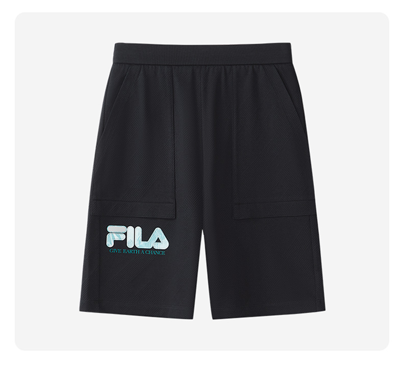 (130-170cm) FILA KIDS WHITE LINE Boy's Knit 5 Inch Pants in Navy